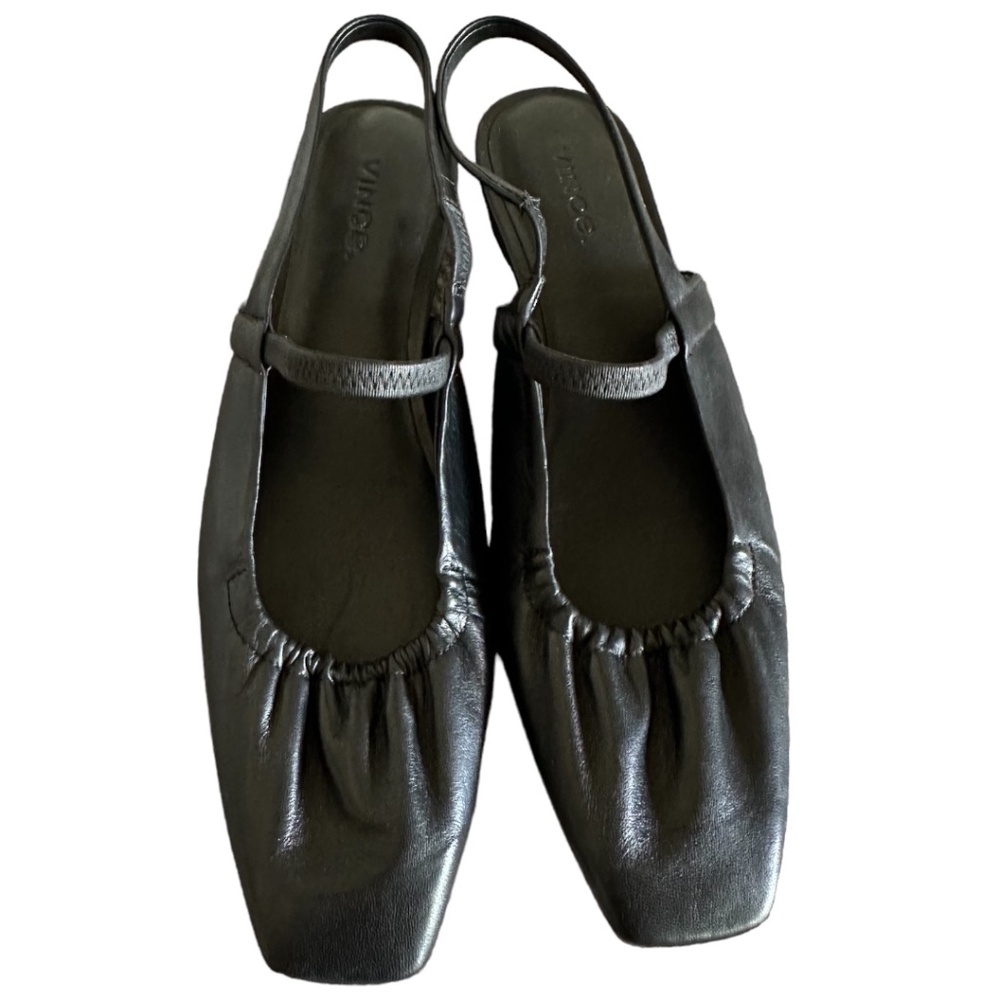 Vince Black Leather Flats - Picture 2 of 9